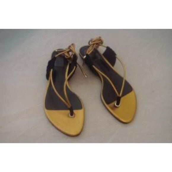 CHRISTIAN DIOR BRONZE DJANGO ANKLE STRAP 38.5 New In Box - Picture 3 of 4
